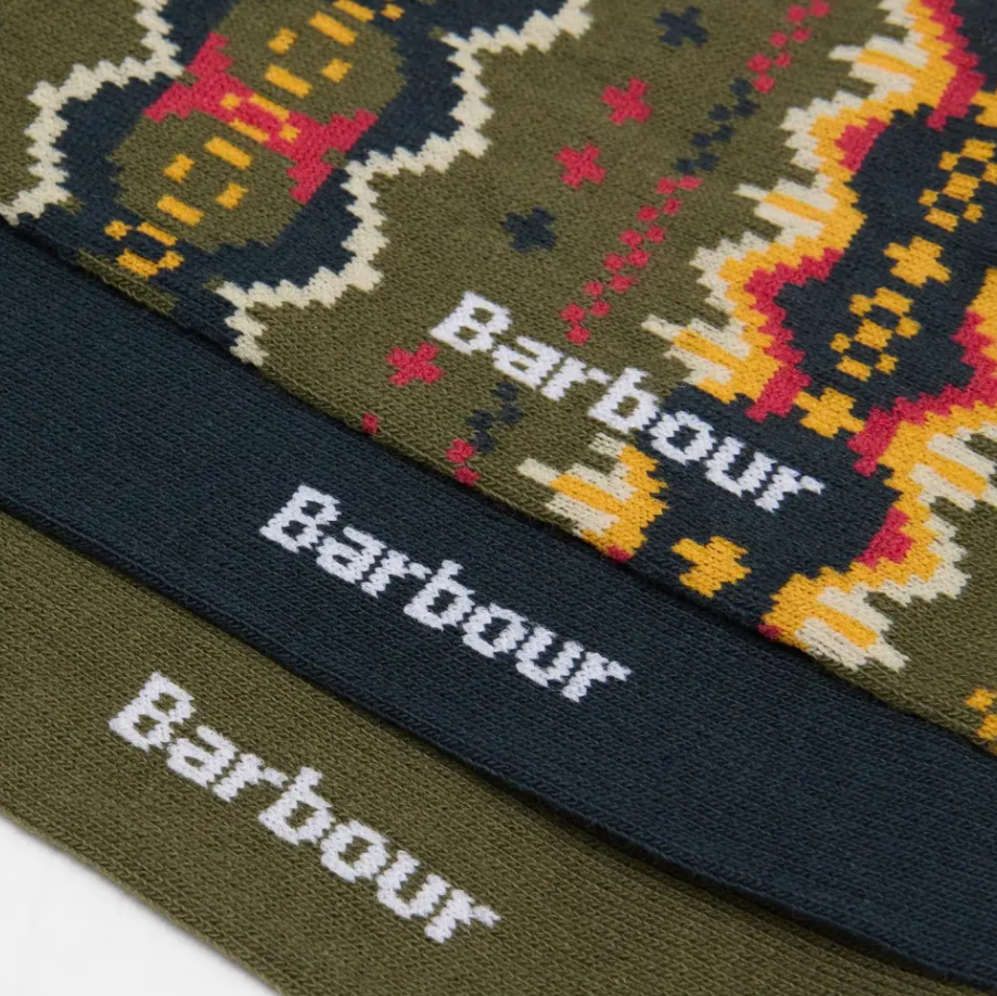 Barbour set 3 paires de chaussettes vert