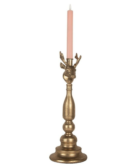 Chandelier doré 14x40 cm motif cerf