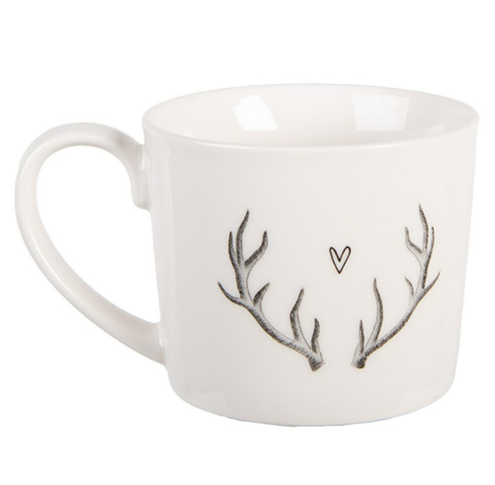 Tasse porcelaine bois cerf