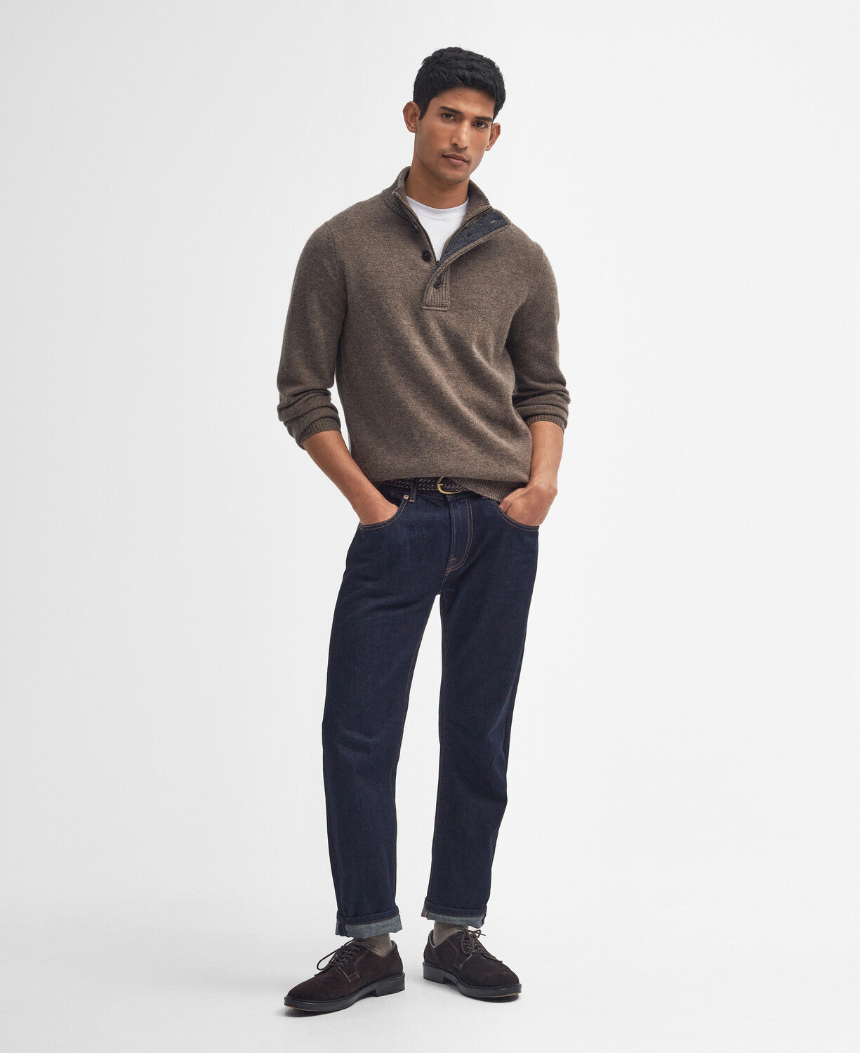 Barbour Pull col montant zip et boutons