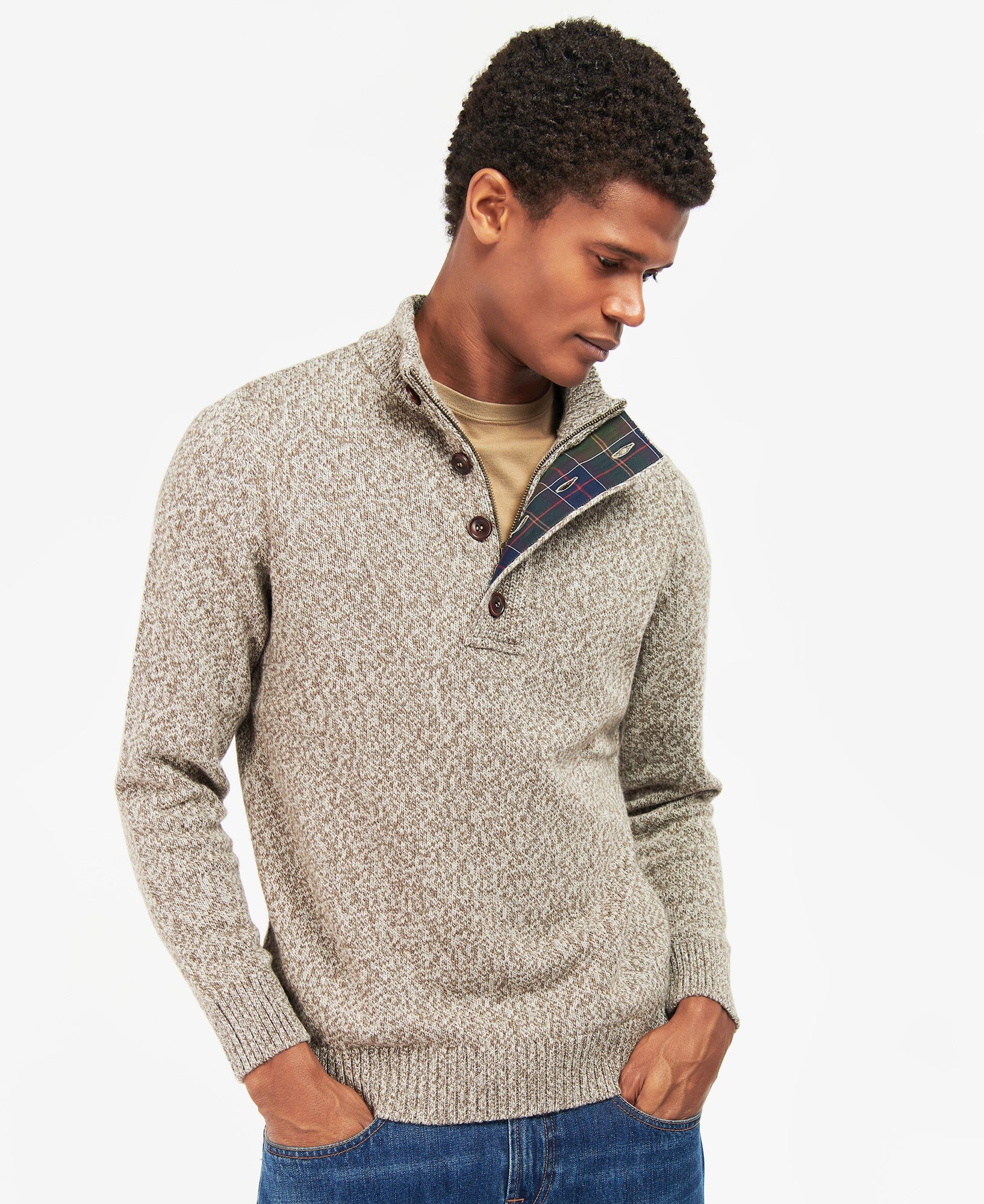 Barbour Pull laine avec col zip