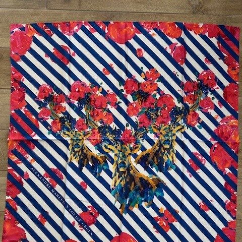 Alexandre Mareuil foulard cerfs et rayures
