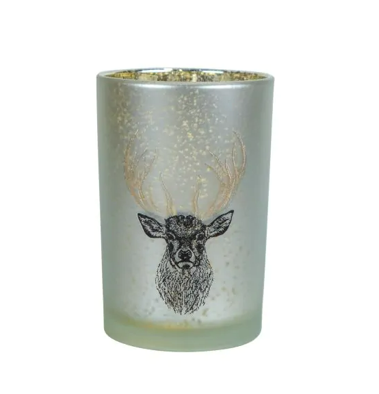 Mars &amp;  More Lanterne cerf bois doré grand 18cm