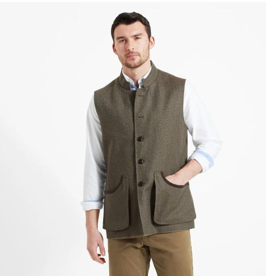 Schoffel Gilet Holcot Tweed Vert