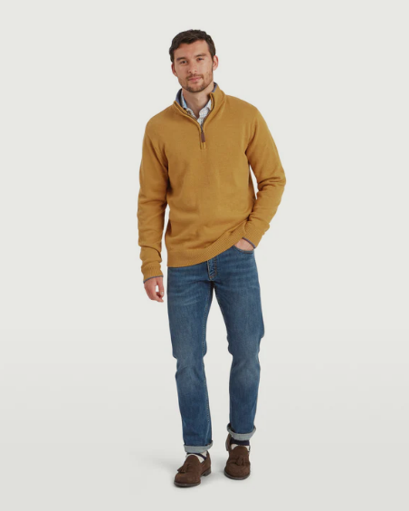 Schoffel Blair 1/4 zip jumper mustard