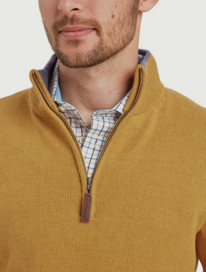 Schoffel Blair 1/4 zip jumper mustard