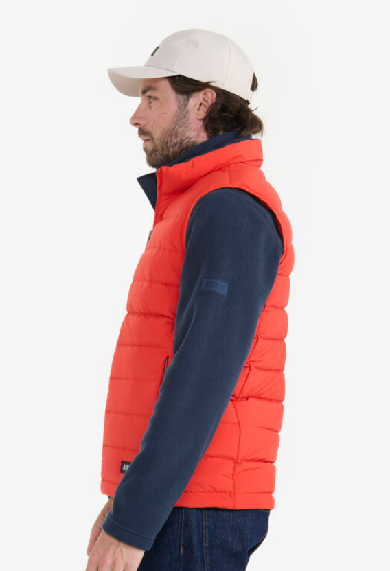 Aigle gilet déperlante avec matelassage en duvets et plumes