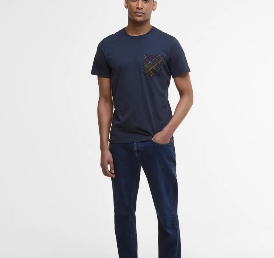 Barbour T-shirt bleu Tartan