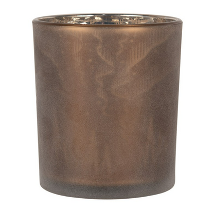 Photophore verre marron motifs cerfs 9x10 cm