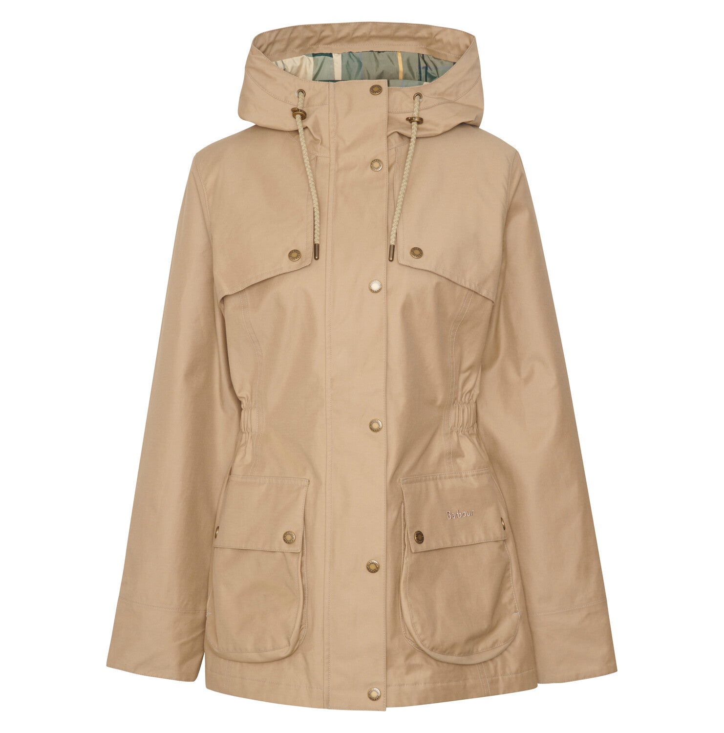 Barbour Veste Femme Maple Beige Tartant vert