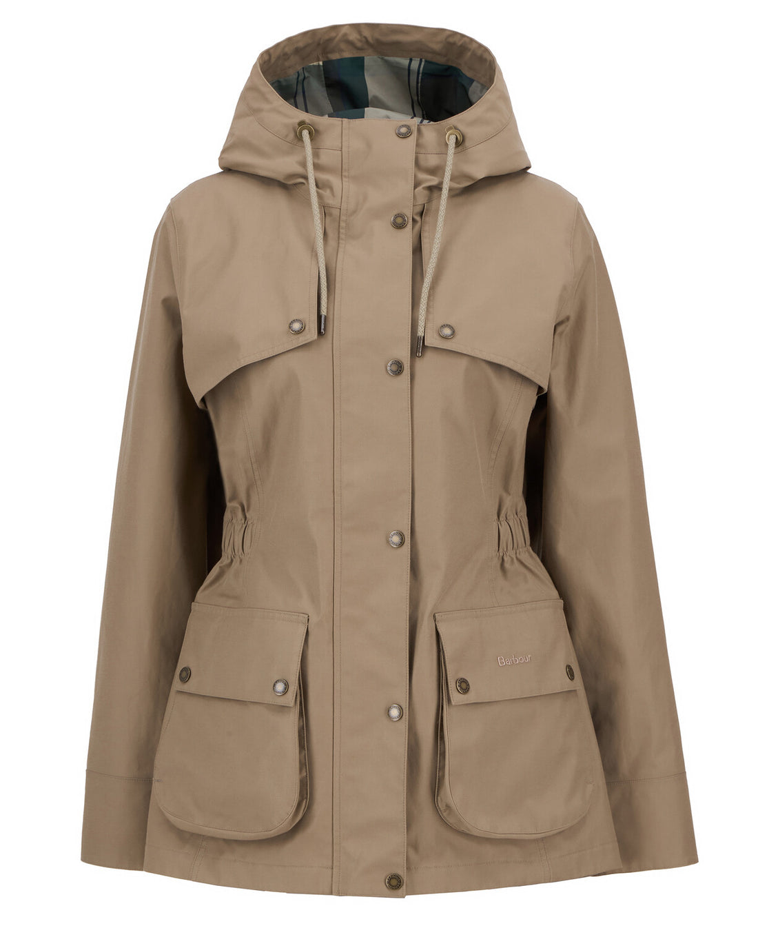 Barbour Veste Femme Maple Beige Tartant vert